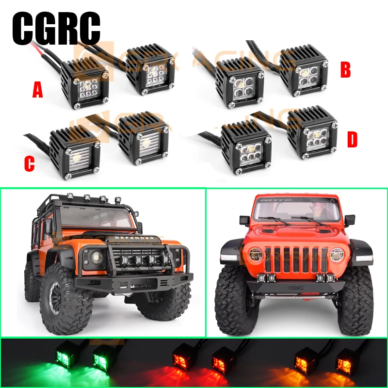 

Model Car LED Spotlight Bumper Luggage Rack Light For 1/10 1/8 RC Crawler TRX4 TRX6 G63 AXIAL SCX10 103007 90046 D90 DIY Part