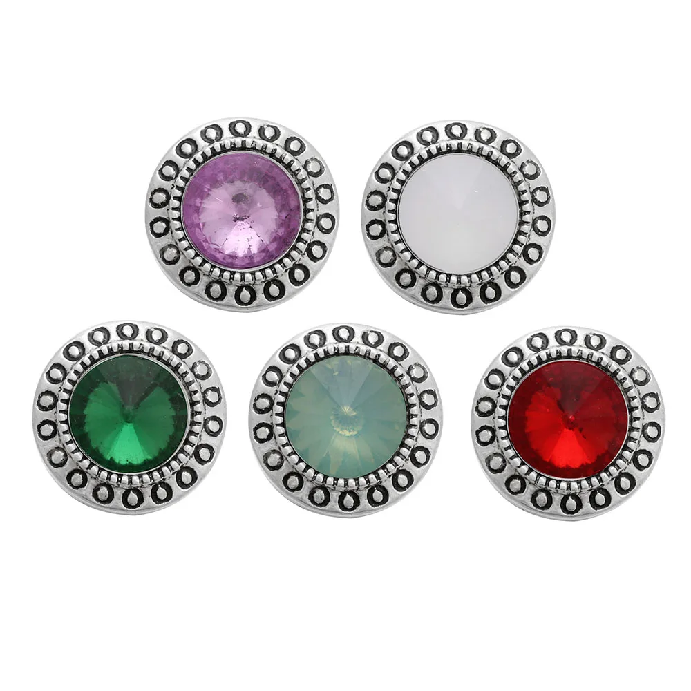 10 шт./лот Высокое качество 12 мм кнопки ювелирные изделия смешанные кристаллы