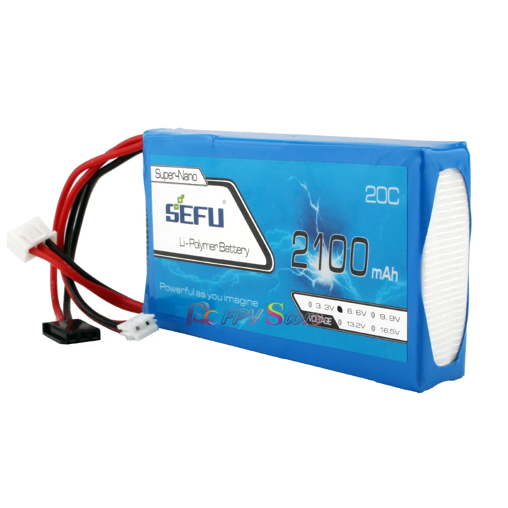 Bater&iacute;a de Control de pistola Futaba, 2100mAh, 20C, 6,6 V, 2S, receptor de fosfato para 3pv, t14sg, 8j, 10J, 4pk, 4PX, 4pv, 4, pm, 7px, 4PLS, 16SZ-4