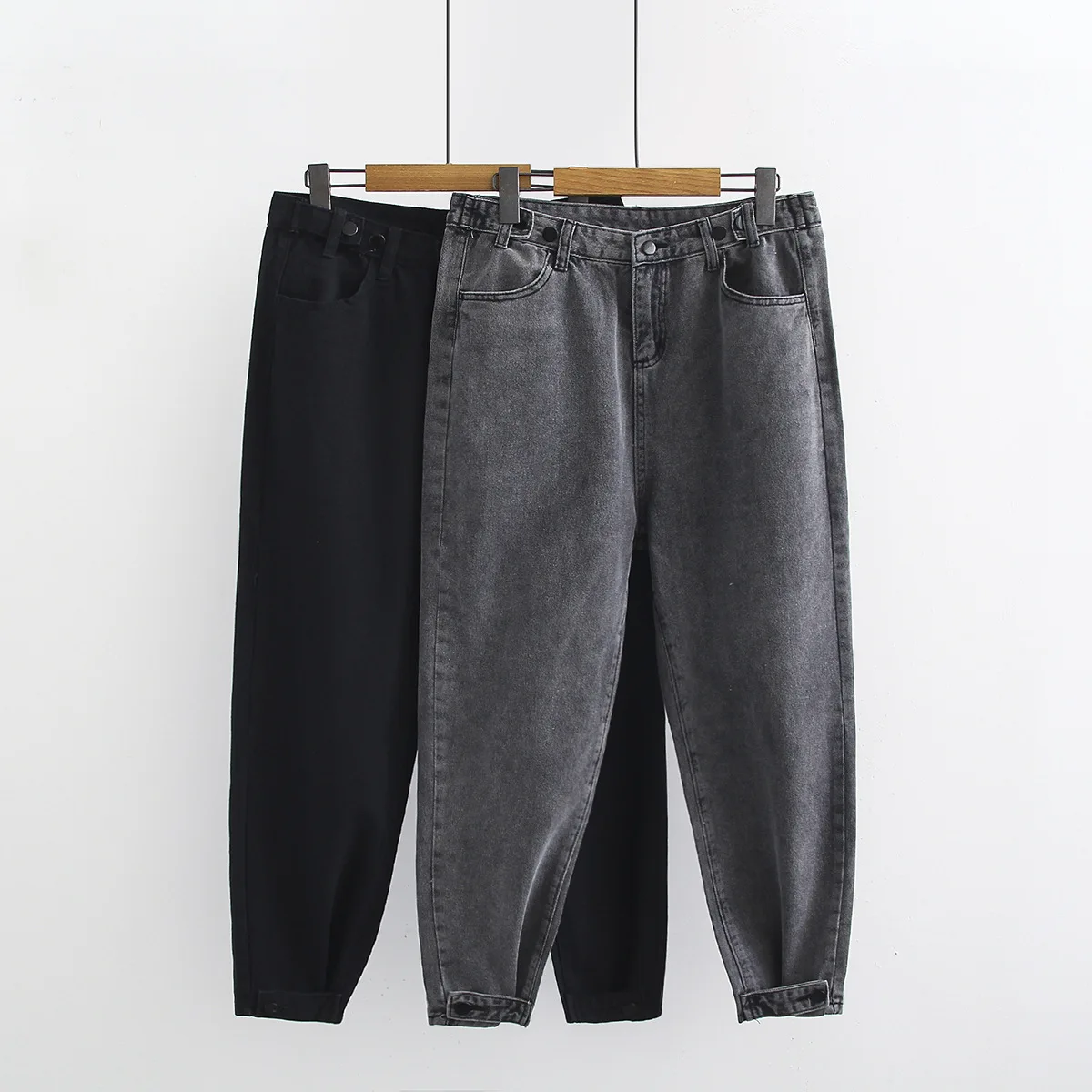 Зимние Повседневные женские свободные джинсы черные для девочек винтажные в
