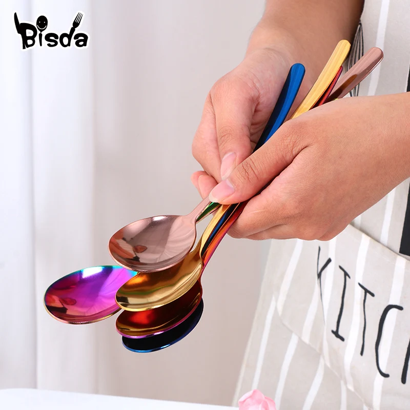 1 шт. столовая ложка из нержавеющей стали десертная с длинной ручкой для меда льда