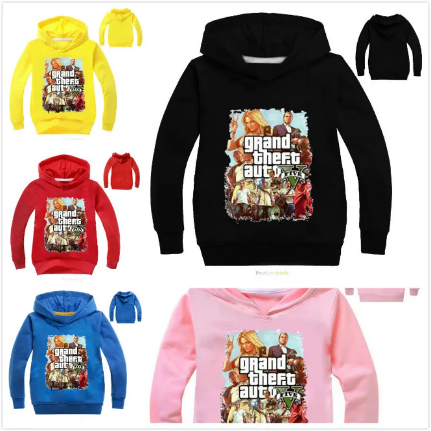 Детские толстовки с капюшоном Grand Theft Auto GTA детские футболки длинным рукавом топы