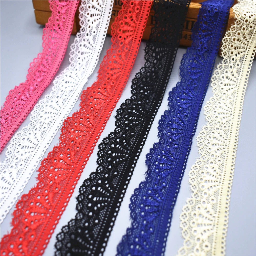 Лидер продаж белая эластичная кружевная лента 30 мм широкая с кружевной отделкой
