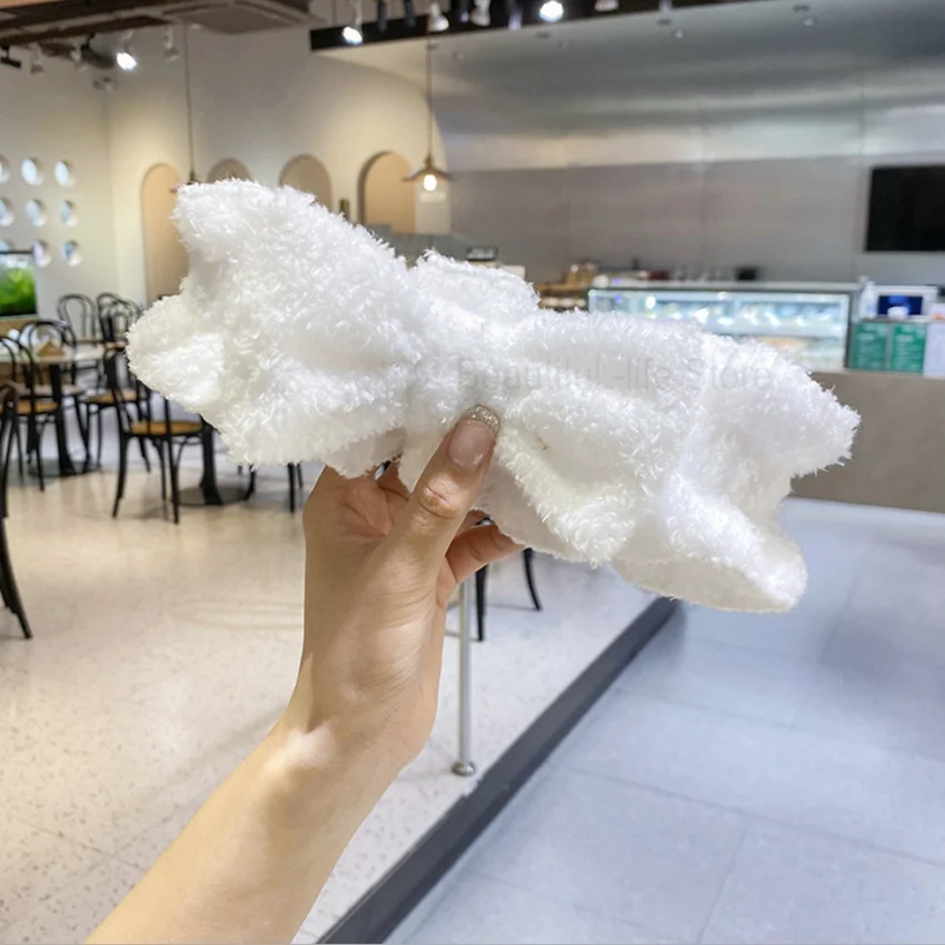 

Bow Designer Soft Warm Coral Hair Bands Women Girls Wash Hairbands Bow Headband Turban Fashion Daily Use Hair Accessories