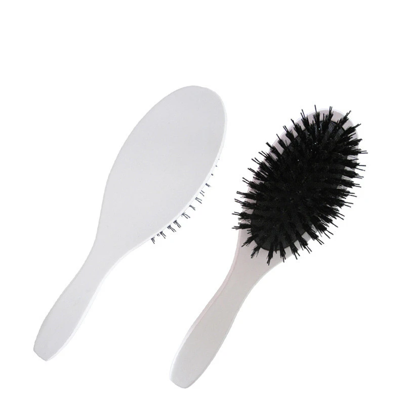 Белая овальная длинная щетина кабана расческа для волос Антистатическая массажа