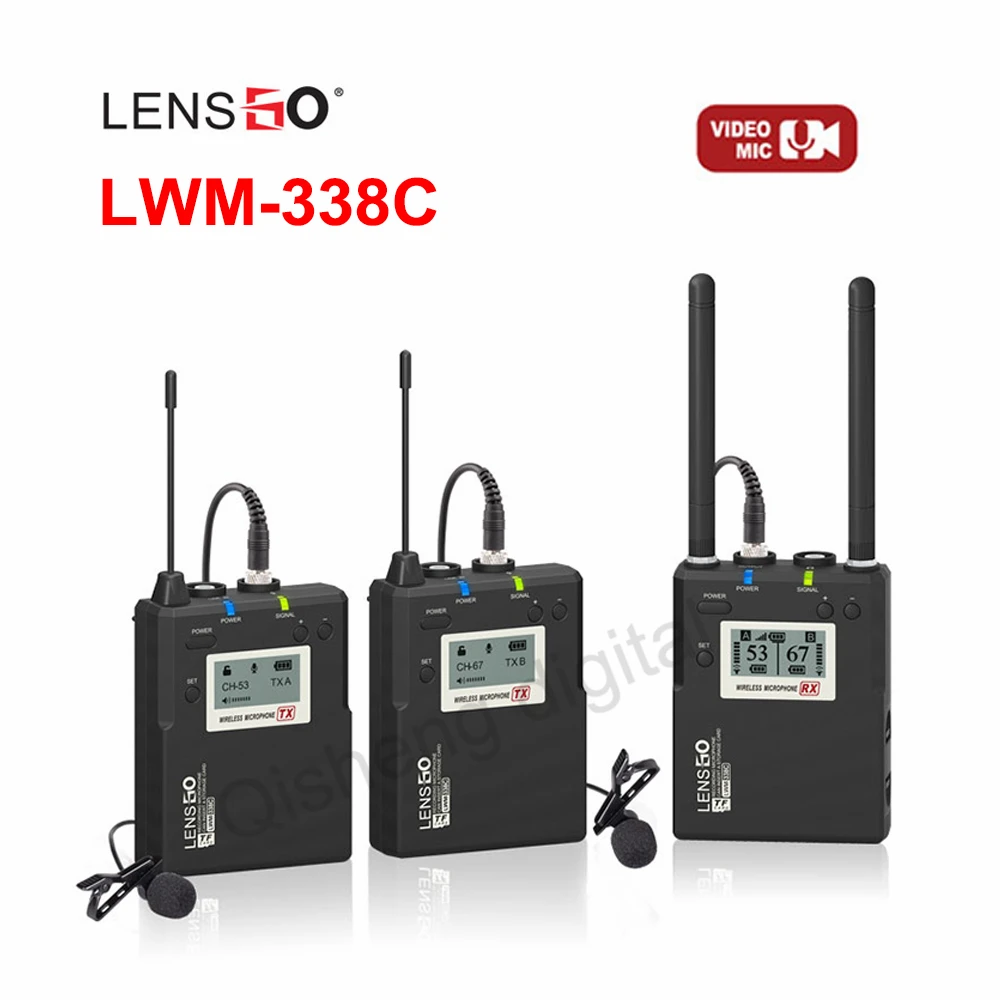 Lensgo LMW 338C беспроводной микрофон Lavalier приемник передатчик Комплект Pro Видео