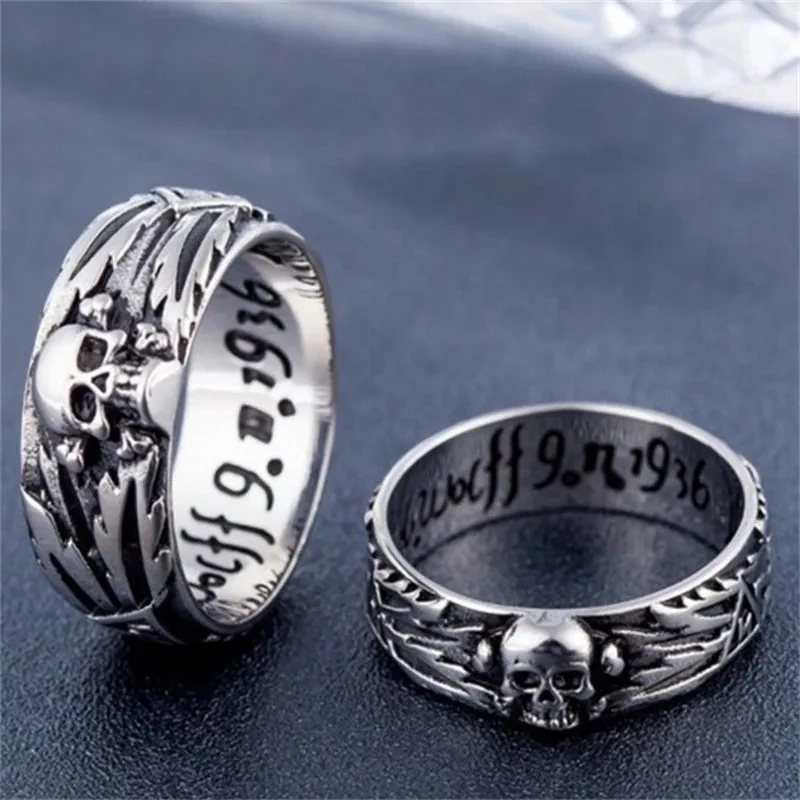 

Creative Silver Skull Skull Men's Ring Gothic Demon Head Amulet Women's Ring Holiday Party Gift Fashion Girl Accessories