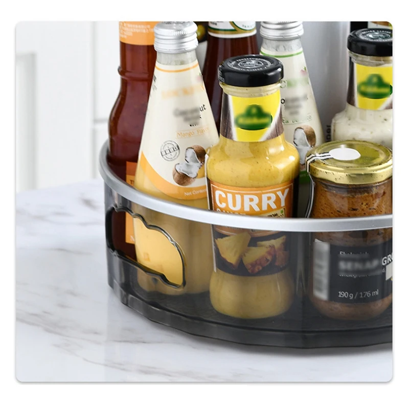 

9/12 Inch Rotatable Spice Rack Set Plastic Kitchen Cupboard Storage Tray for Spices Bottles Salt Pepper Condiments