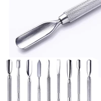 double ended stainless steel cuticle pusher dead skin push remover for pedicure nail art cleaner care tool