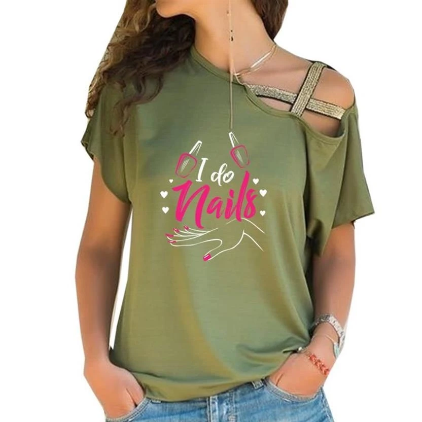Новая модная женская футболка с принтом ногти большие размеры Топы Harajuku футболки