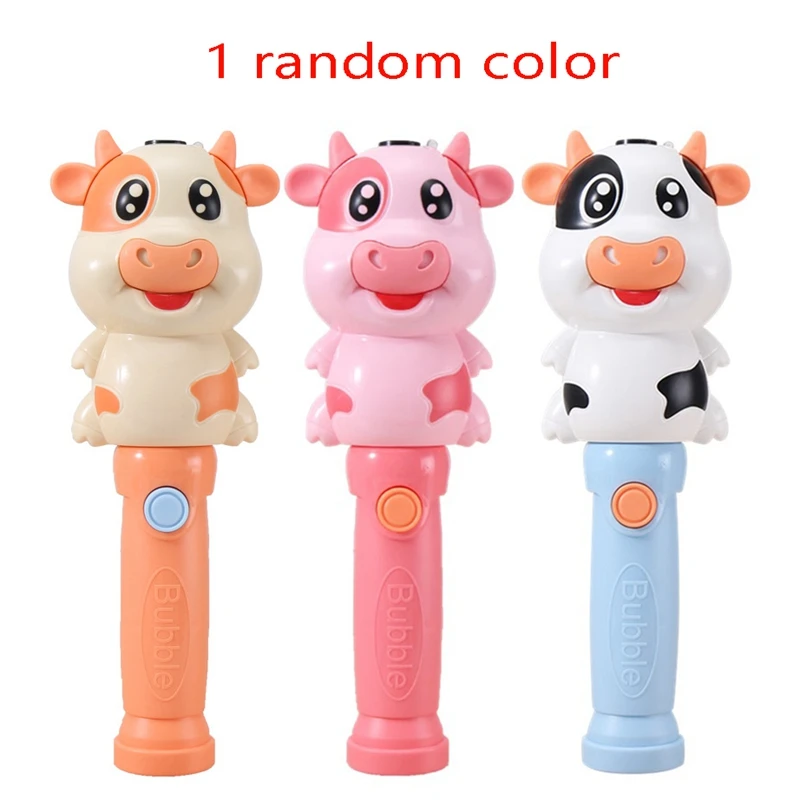 

Cute Cartoon Cow Animals Soap Bubble Machine Electric Light Music Kids Automatic Bubble Blower Children Baby Outdoor Toy