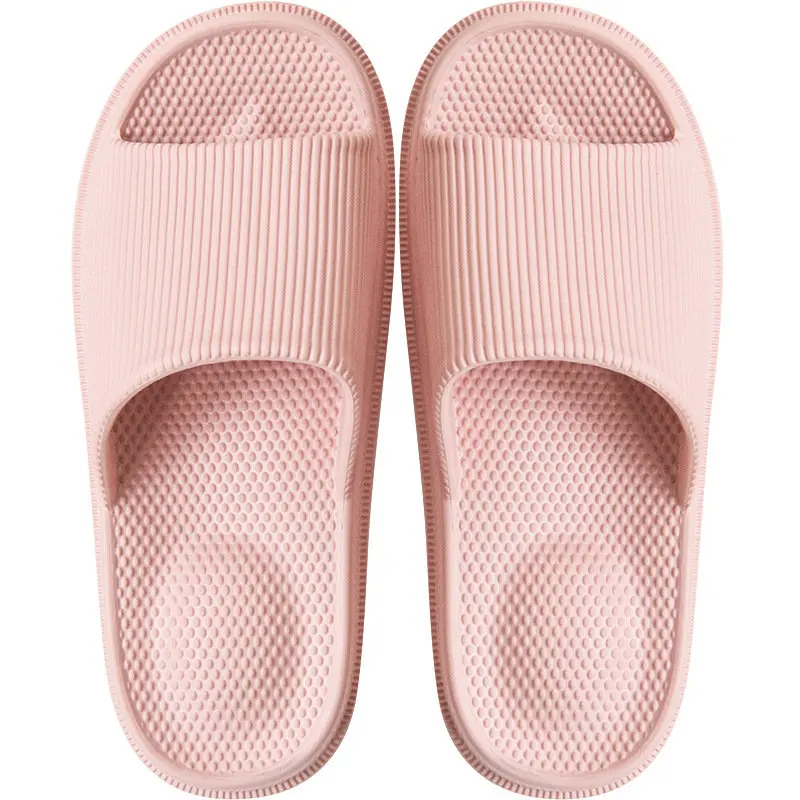 pink Летние массажные домашние тапочки; женская нескользящая обувь для ванной; эва; светильник; удобные домашние тапочки; яркие цвета; обувь для пар; Размеры 35-43 - Цвет: pink