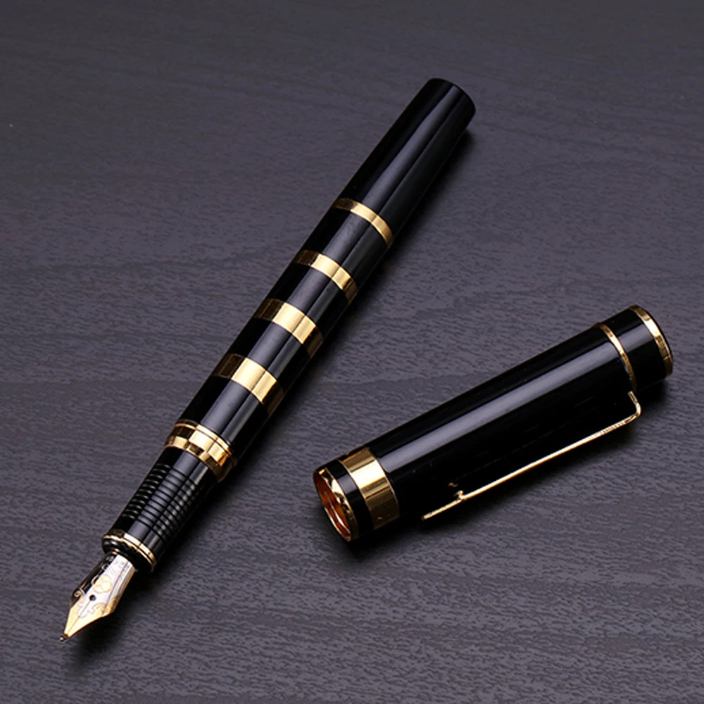 Металлическая портативная отделка офиса черный золотой 0 5 мм 1 мм|gift fountain pen|fountain
