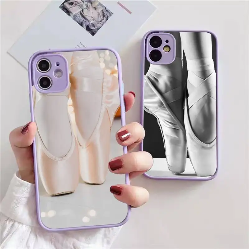 

Ballerina En Pointe Ballet Slippers Phone Case For iphone 13 12 11 xr xs x 7 8 pro max light purple Soft TPU Silicone Clear Case