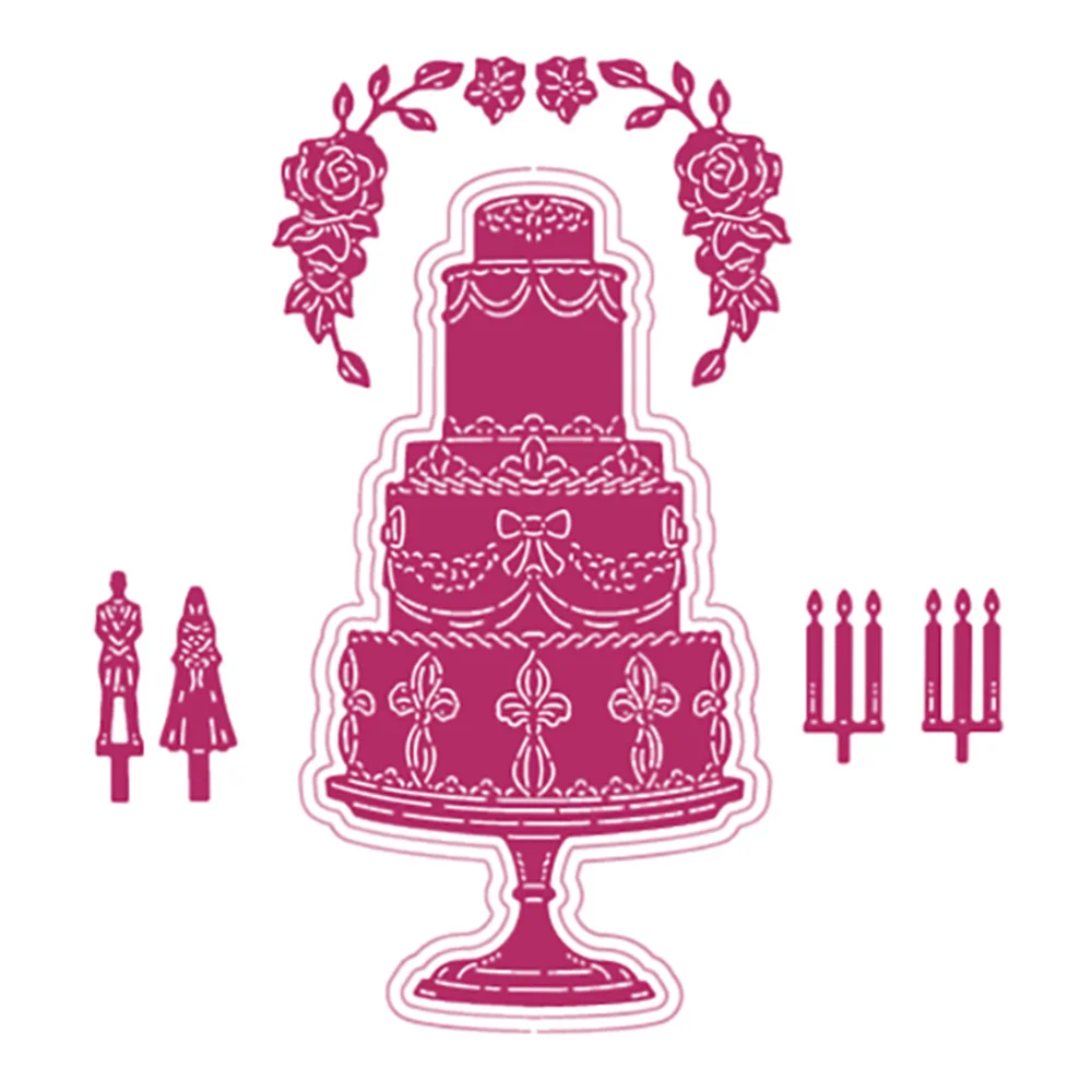 

Newest Celebrate with Cake Die Set Metal Cutting Dies Scrapbook Decoration Embossing Stencil Diy Greeting Card Handmade Template