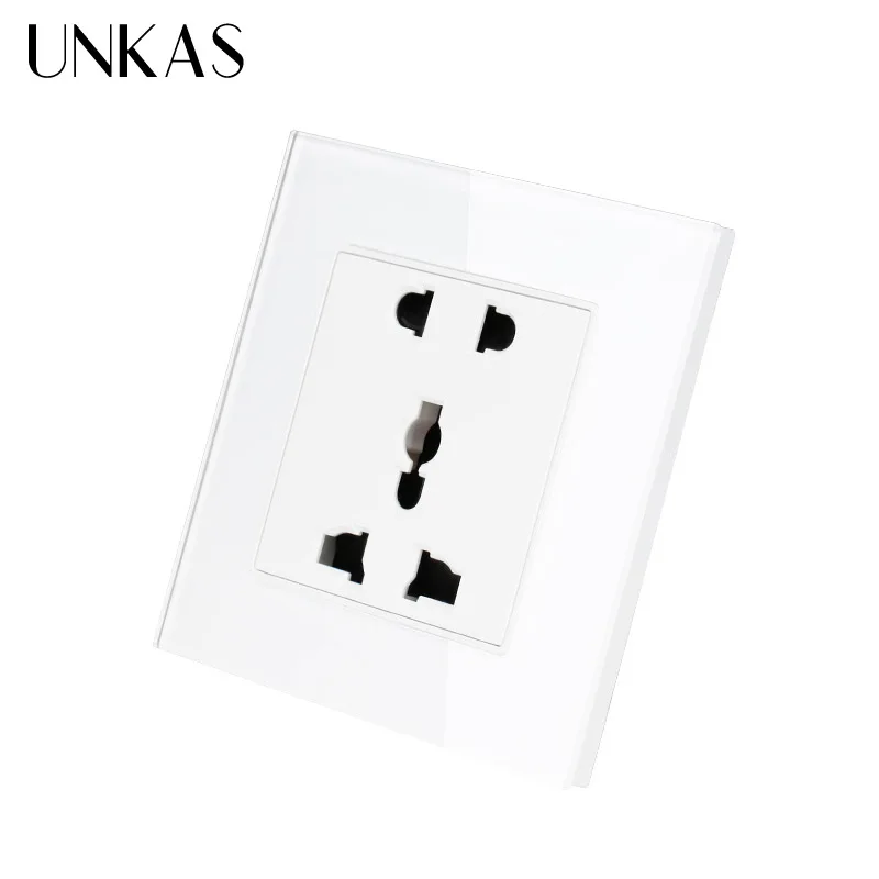 UNKAS AC 110 ~ 250 V настенный выключатель универсальный 5 отверстий розетка роскошная 13A