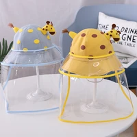2 in1 kids summer bucket hat removable sunscreen shield for child high quality cute cartoon giraffe skin friendly baby hats new