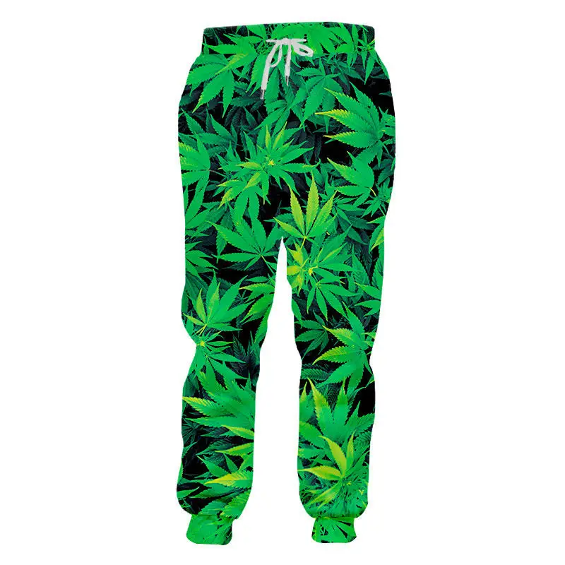 Модные брюки унисекс с рисунком сорняков повседневные свободные 3D принтом