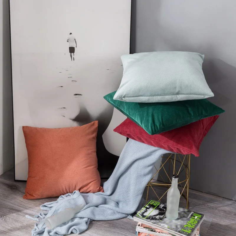 Декоративный удобный Бархатный Чехол для подушки чехол диванной на молнии