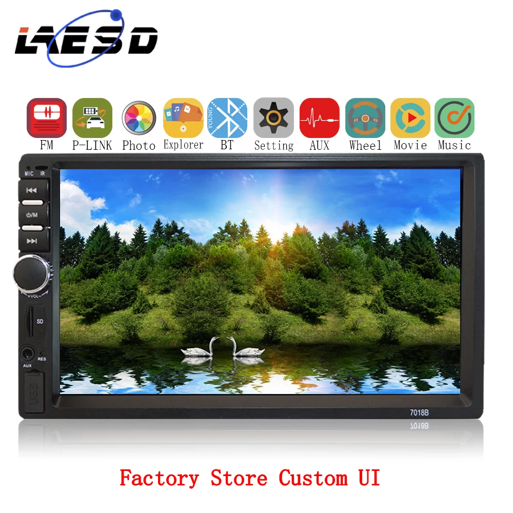 Автомагнитола 2 Din MP5 с сенсорным экраном 7 ''HD Bluetooth