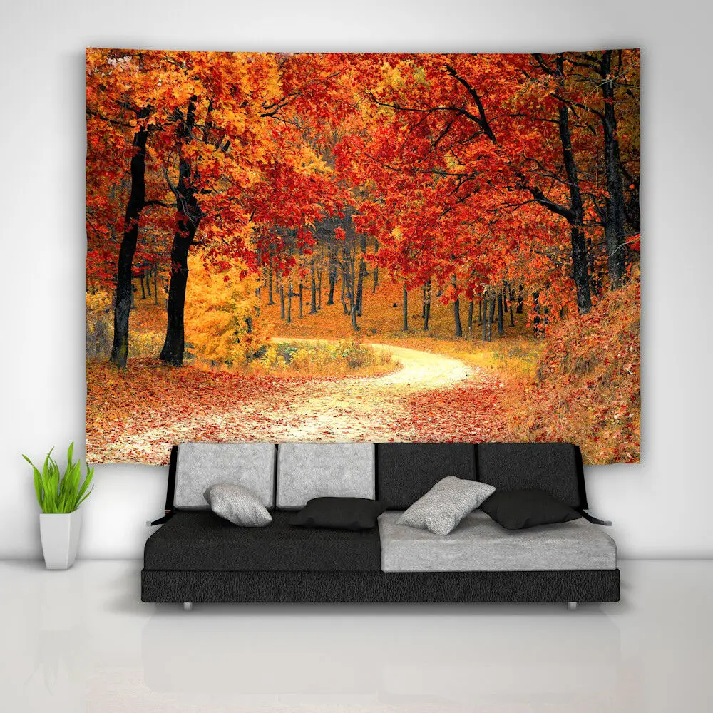 Осенний лес гобелен искусство настенный подвесной диван стол покрывало для