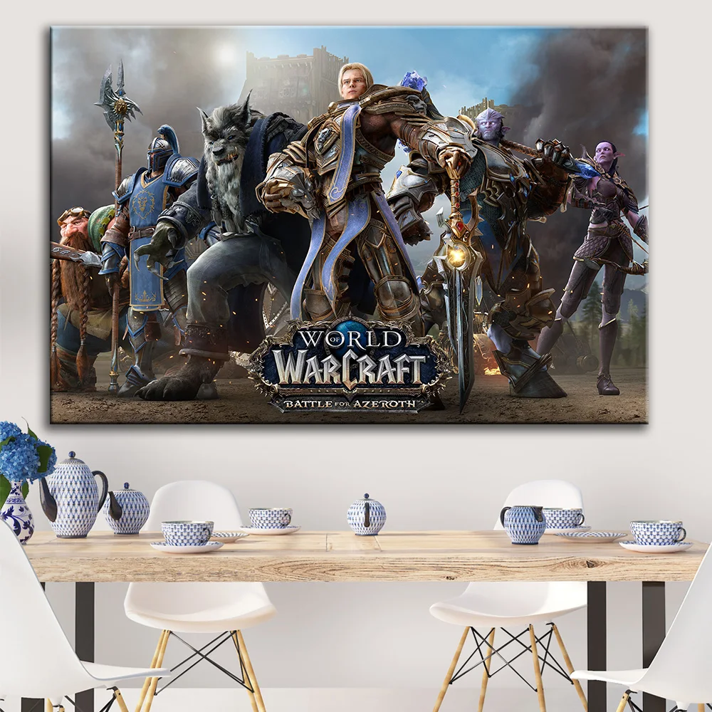 Карта мира Warcraft плакат Холст Картина настенное искусство наклейки отличная игра плакат мир обои с картой декор гостиной