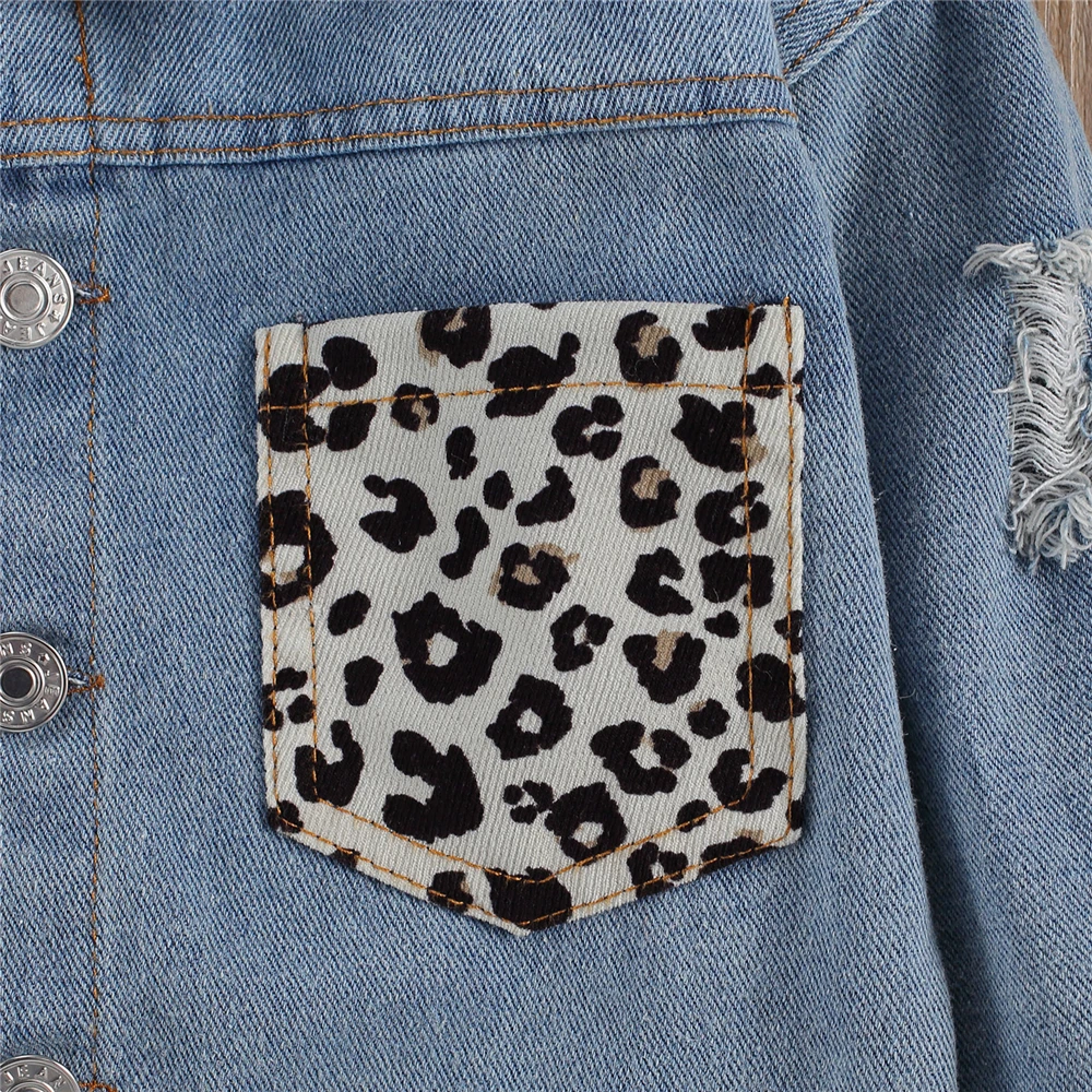 Демисезонное джинсовое пальто WenaZao для маленьких девочек куртка с длинными