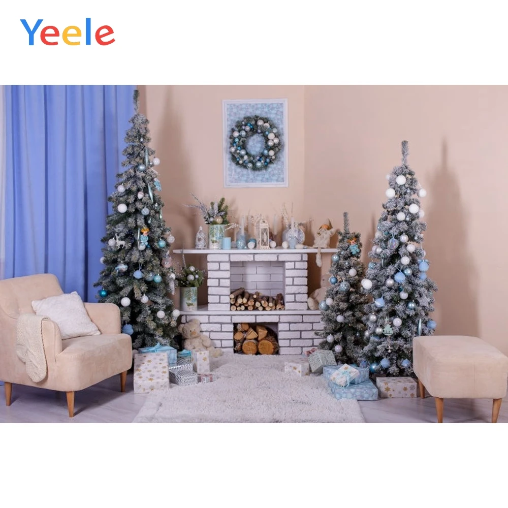 Фотофон Yeele Рождественский фон для фотосъемки камин диван дерево новорожденных