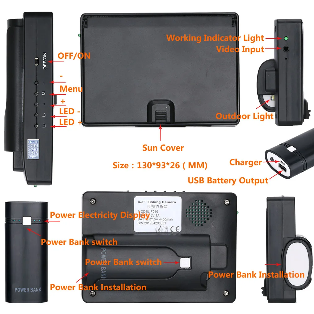 Скидка 20 м рыболокатор подводная Рыбацкая камера 4,3 дюйма монитор 10 шт. ИК светодиодный прибор ночного видения 180 градусов морская камера для рыбал...