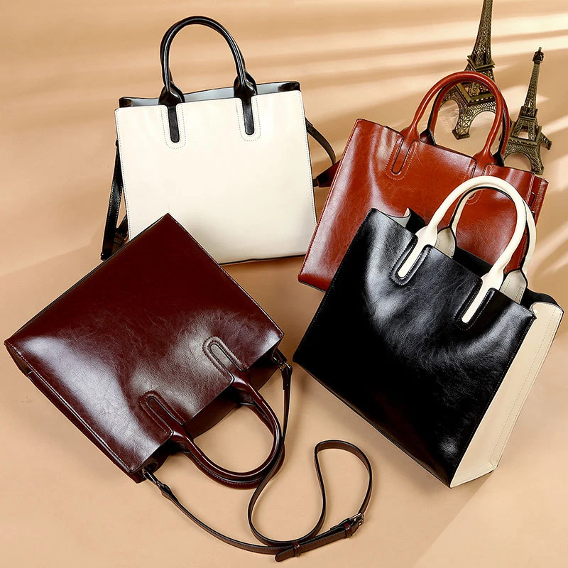 Винтажные большие дамские сумочки из натуральной кожи вместительные рабочие