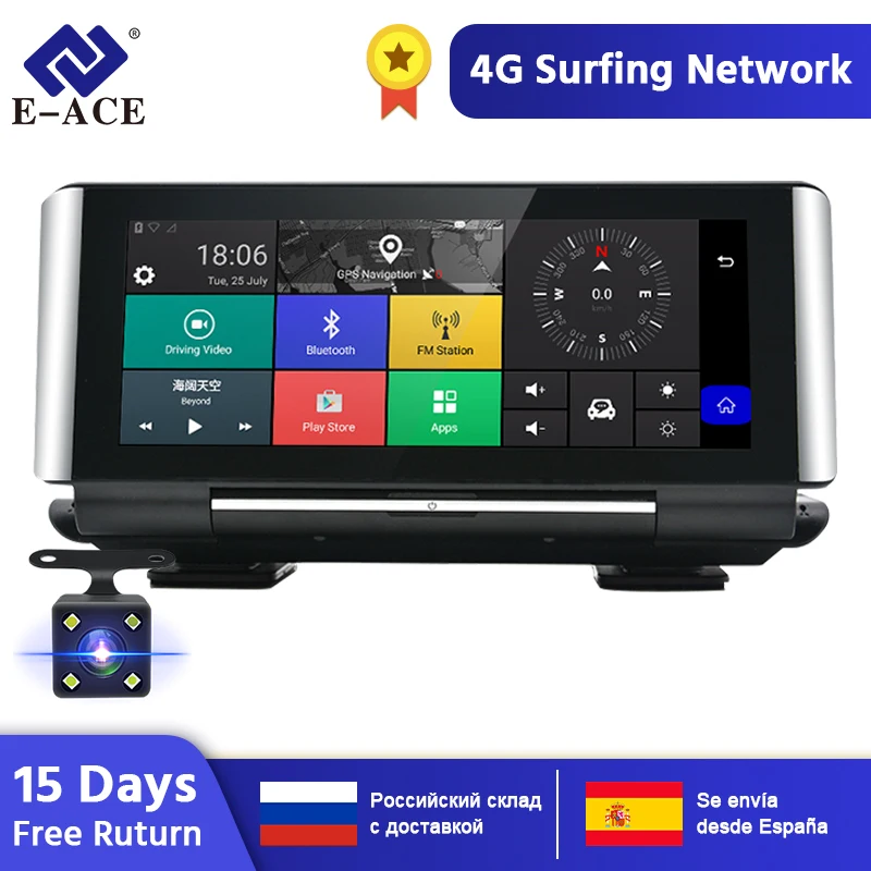 E-ACE E01 Автомобильный видеорегистратор gps 4G навигационный трекер " Android dvr Автомобильная камера wifi 1080P ADAS видео рекордер для автомобильных навигаторов туризма