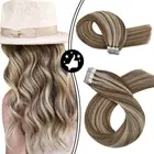 Лента из человеческих волос для наращивания пианино цвет блонд хайлайтер машинное изготовление Реми бразильские прямые волосы натуральные и натуральные