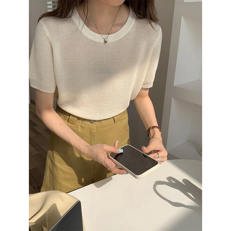 

T-shirt 2021 Summer New Women's Round Neck Short Sleeve T-shirt Women's Korean Straight Top Summer Tee Indie Clothes