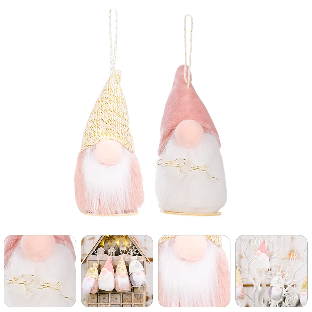 

2 Pcs Faceless Doll Lovely Christmas Dwarf Doll Adornment Xmas Home Decor