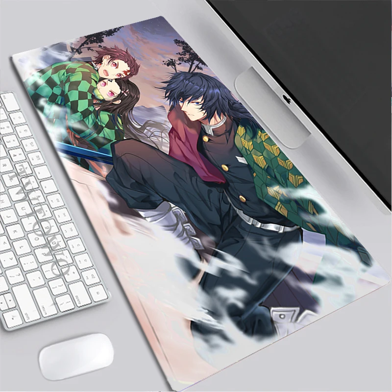

Mousepad New HD Computer Desk Mats MousePads Kimetsu No Yaiba Office Natural Rubber Anti-slip Gamer Carpet Mouse Mat