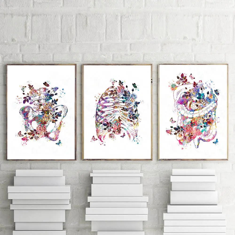 Anatomische Orgel Vintage Poster Menselijk Anatomie Print Schilderij Hersenen Hart Longen Wall Art Foto Medische