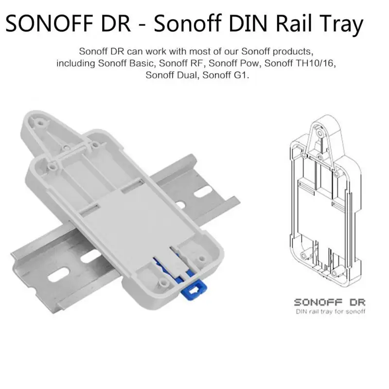 2 шт. Sonoff DR-Sonoff din-рейка лоток для Sonoff Basic/RF/Pow/TH10/16/Dual/G1 для распределительного устройства на din-рейке