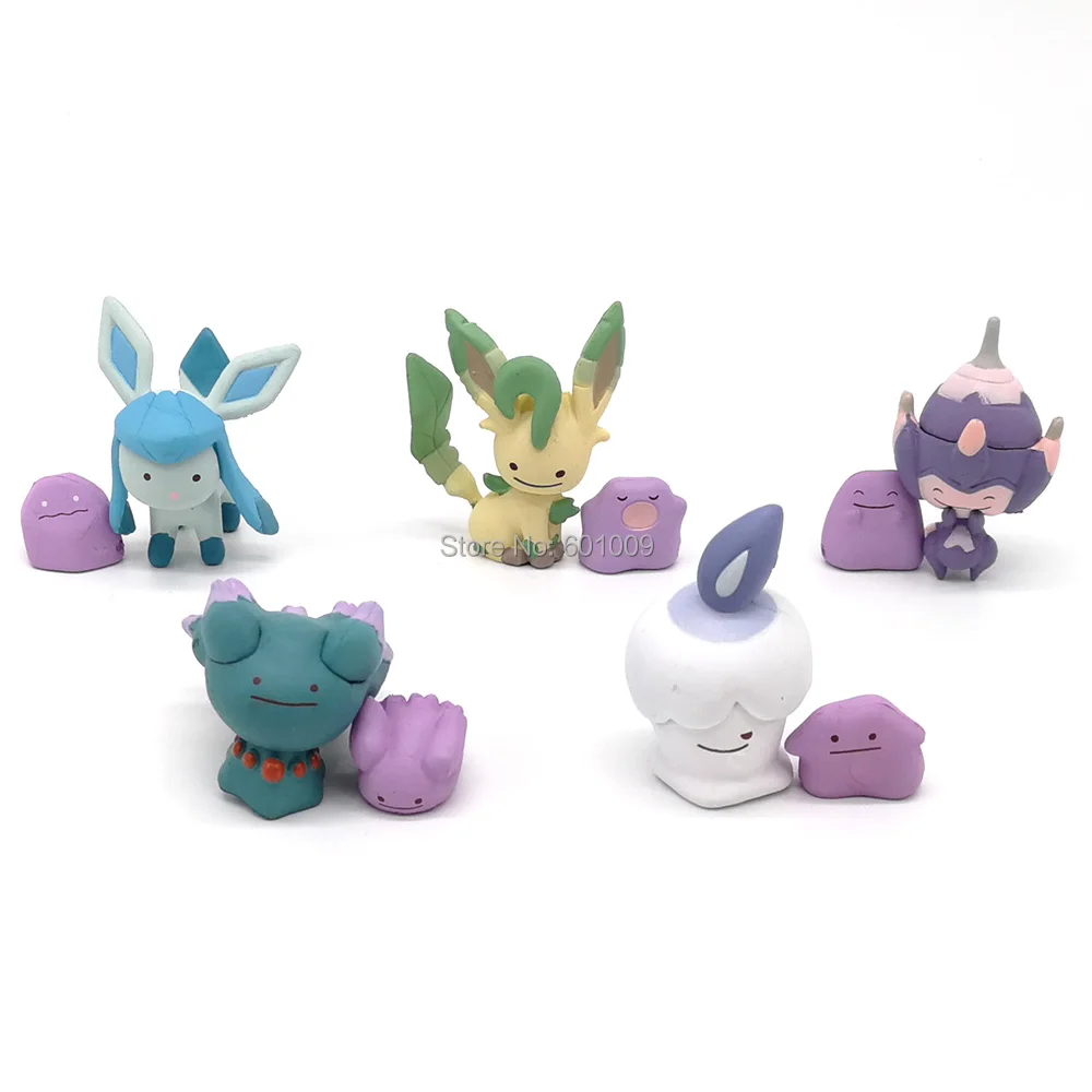 5 шт. Дитто Metamon Glaceon Leafeon Misdreavus Chandelure Litwick 3 см ПВХ Фигурки игрушки в розницу|Игровые
