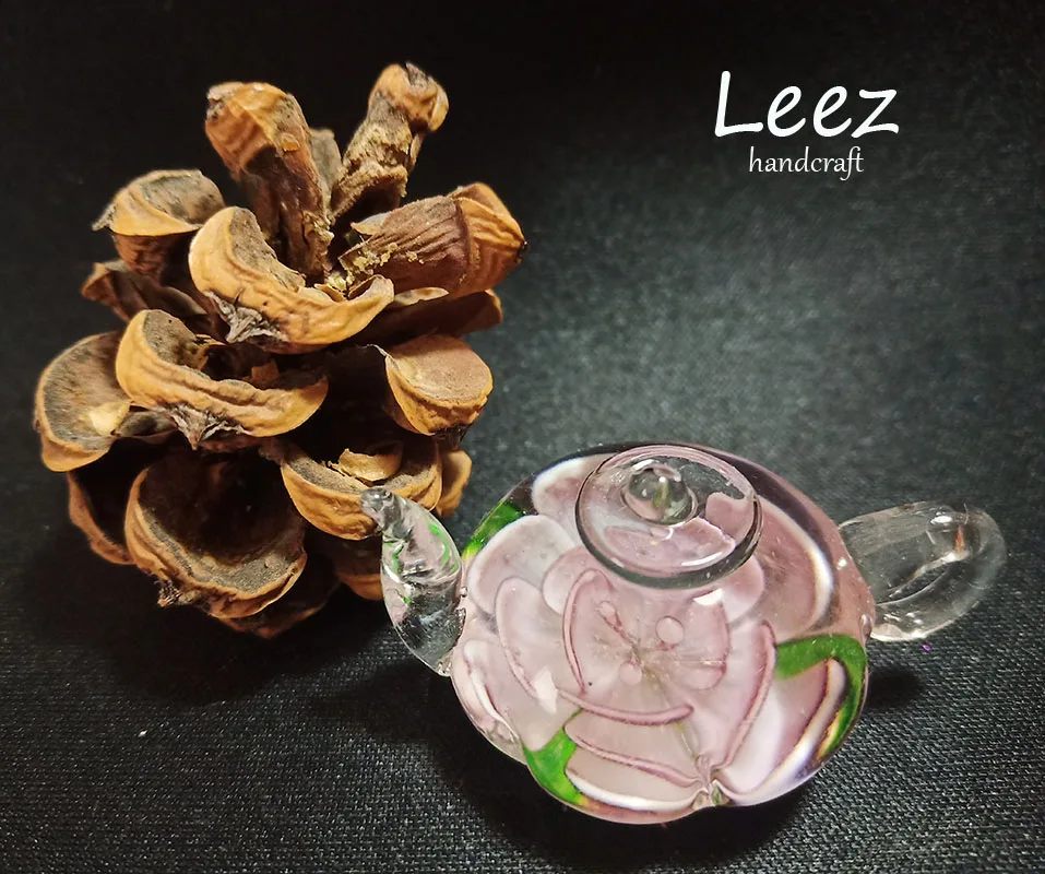 Leez ремесла Цветная глазурь оптовая продажа мини чайник муранское стекло ручной