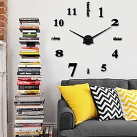 3d mirror wall clock fashion diy creative acrylic wall stickers clock for living room quartz needle europe horloge home decor