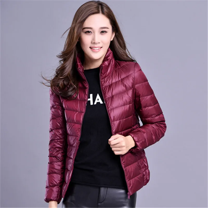 Женское зимнее пальто новинка 2021 пуховик на утином пуху Сверхлегкий портативный
