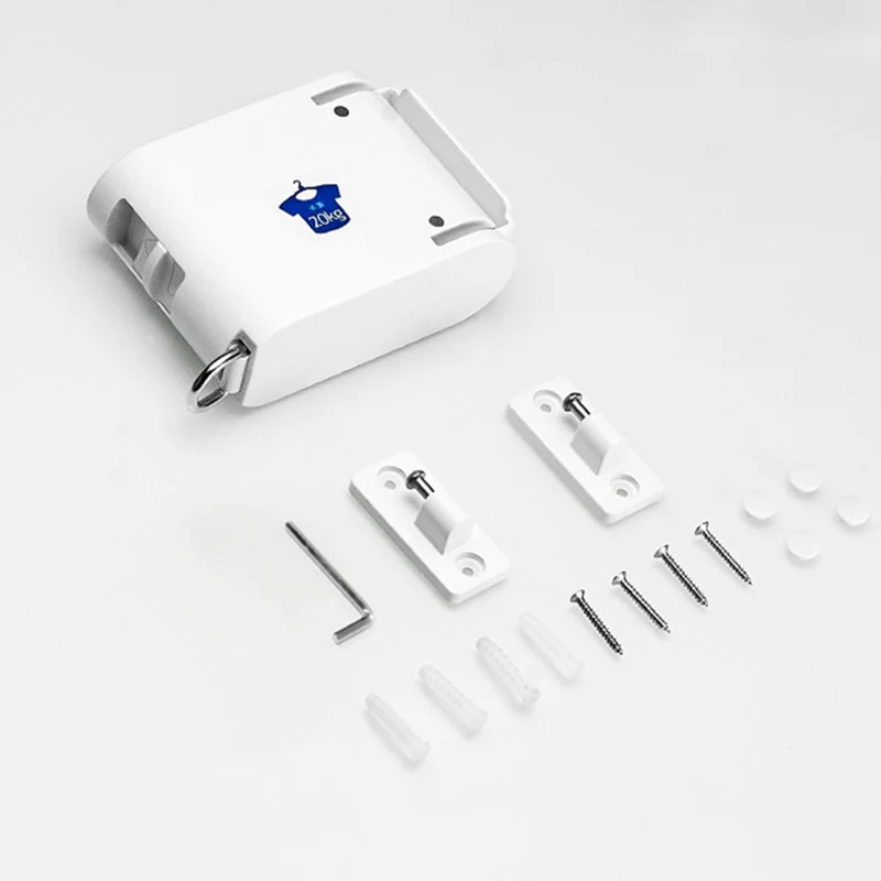 

Indoor Invisible Clothesline with Hanger Hole Retractable Clothesline Rope Drying Rack Balcony Clothes Line No Drilling Required