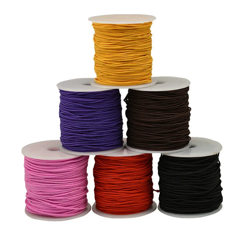 Прочная эластичная веревка 1 2 мм 50 м в рулоне растягивающаяся нить для