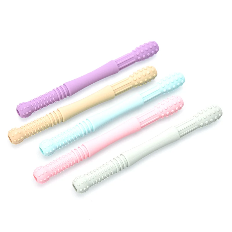 

Baby Silicone Teether BPA Free Infant Teething Sensory Chew Molar Stick