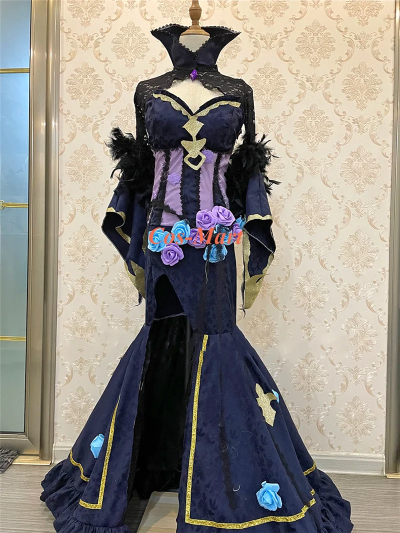 

Game Granblue Fantasy Rossetta Cosplay Costume Fashion Gentle Navy Blue Formal Dress Unisex Party Role Play Clothing Custom-Make
