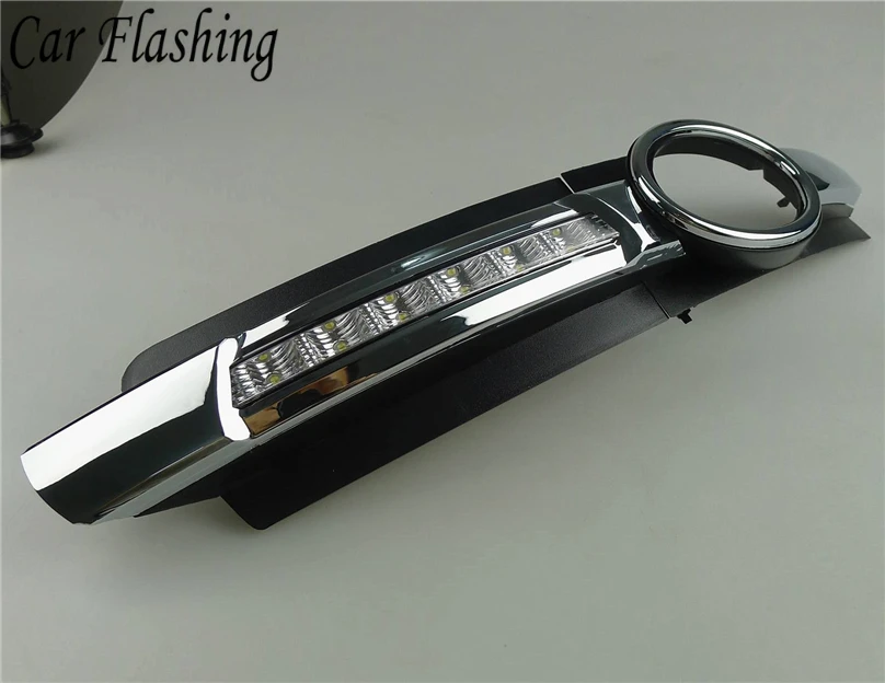Car Flashing 1pair For AUDI A6 C6 2005 2006 2007 2008 LED DRL Daytime driving Running Lights Daylight Fog Lamp cover hole drl | Автомобили