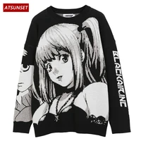 atsunset vintage retro japanese style anime girl knitted sweater autumn cotton pullover mens hip hop streetwear harajuku sweater