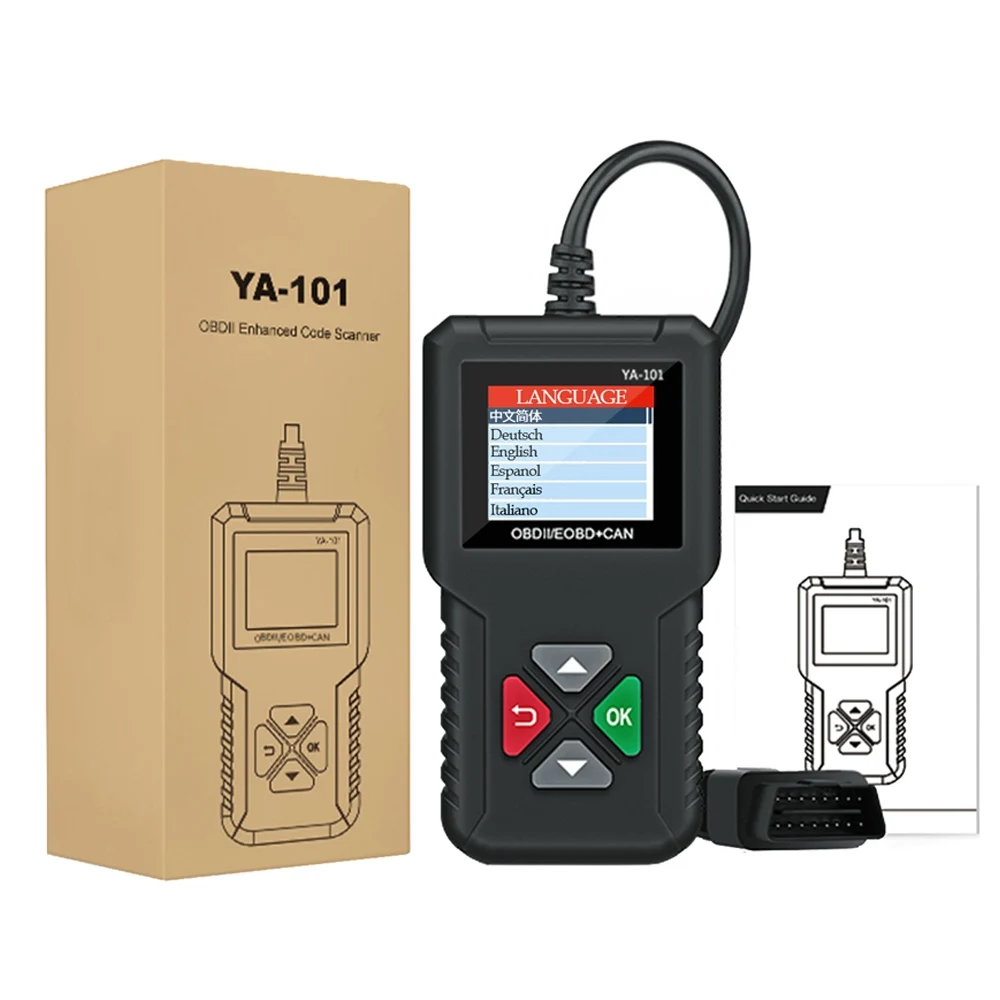 YA101 YA201 OBD2 сканер OBD II автоматический считыватель кодов автомобильный диагностический инструмент PK obdlink easydiag OM123 CR319 AD310 ELM327 V1.5 инструмент сканирования - Цвет: YA101