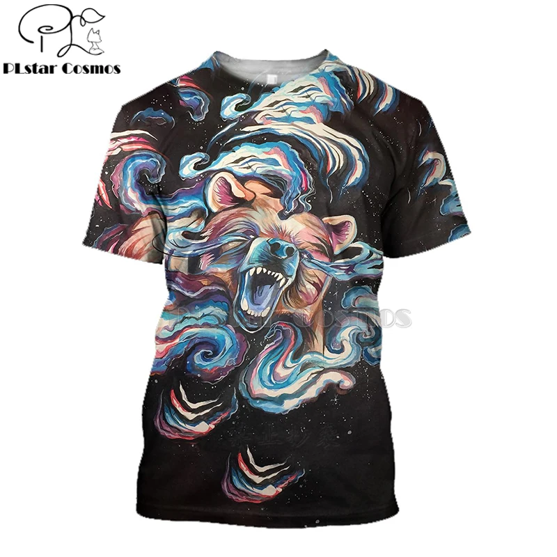 

men for women 3D Printed t shirts bear hunting t-shirt tees shorts sleeve Apparel big black bear Bow hip hop summer style-1