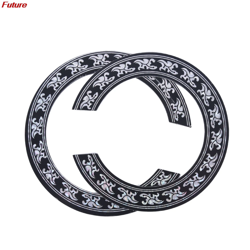 

2021 94mm 104mm Hot Sale Hard PVC Guitar Ring Sound Hole Rosette Inlay Acoustic Guitar Decal Accessories